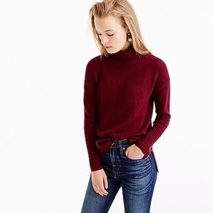 J. CREW Relaxed Wool Turtleneck with Wool Trim